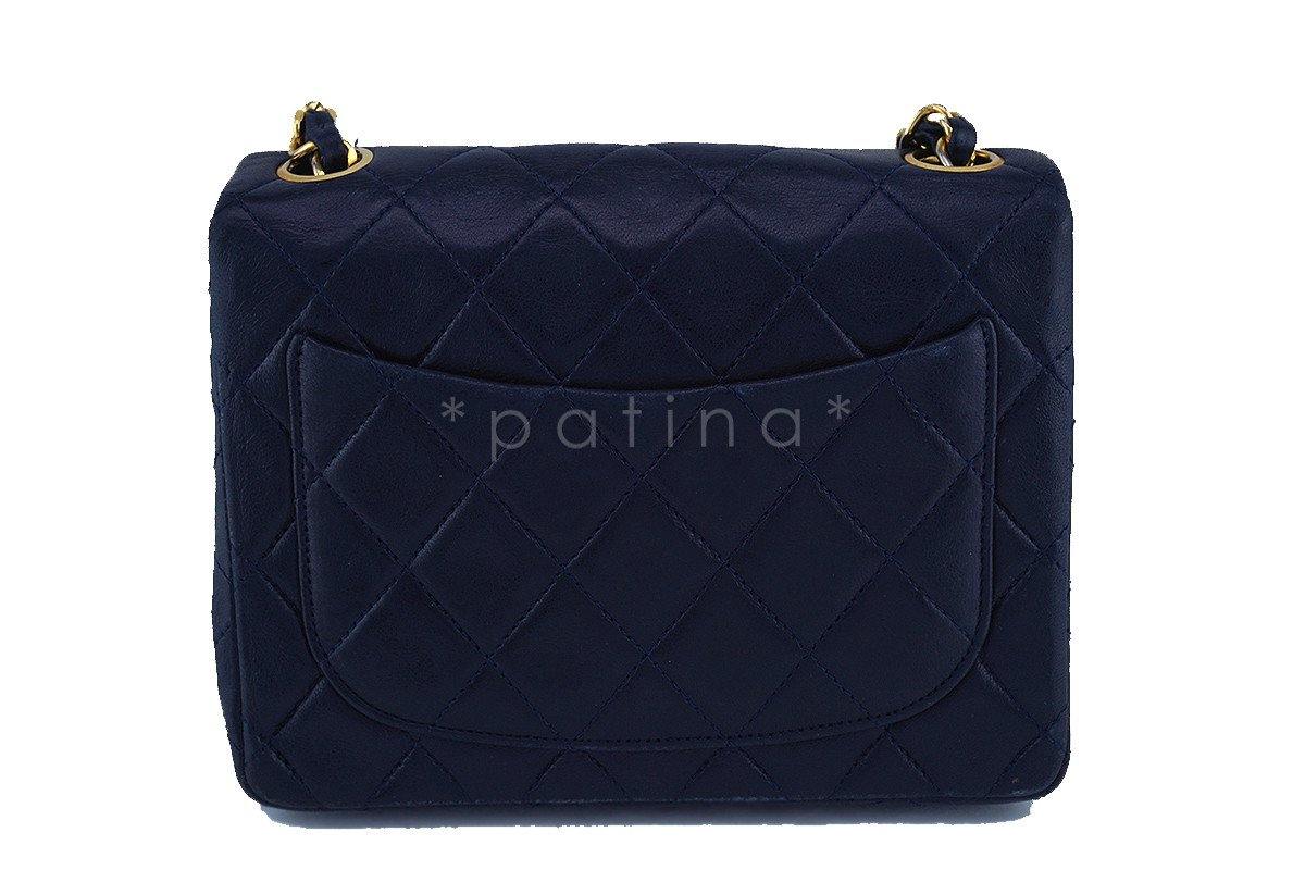 Chanel Navy Blue Classic Quilted Square Mini 2.55 Flap Bag - Image 5