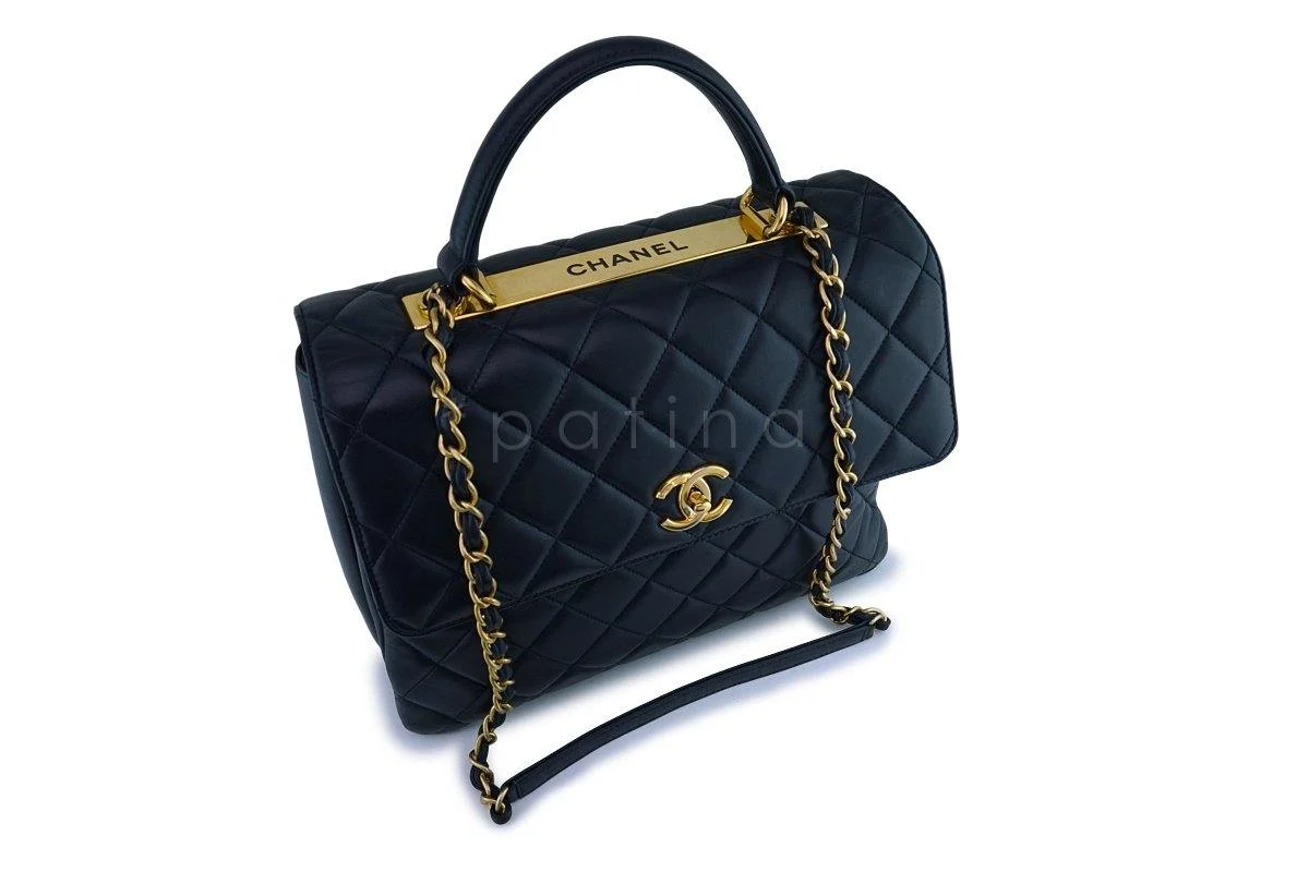 Chanel Navy Blue Large Trendy CC Classic Flap-Tote Bag - Image 8
