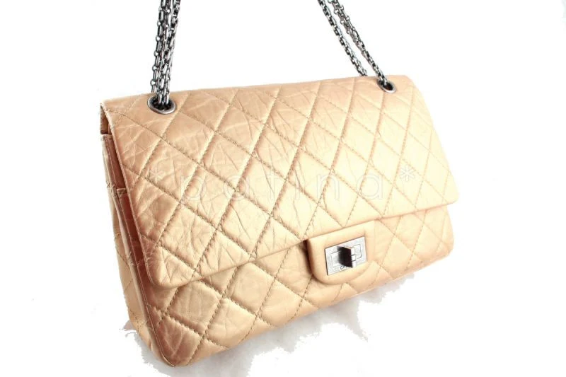 Chanel Pale Gold 12in. 227 Reissue 2.55 Jumbo Classic Double Flap Bag - Image 2