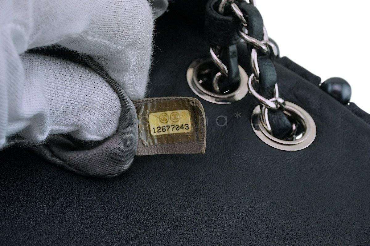 Chanel Pearl Obsession Black Jeweled Flap Bag SHW - Image 12