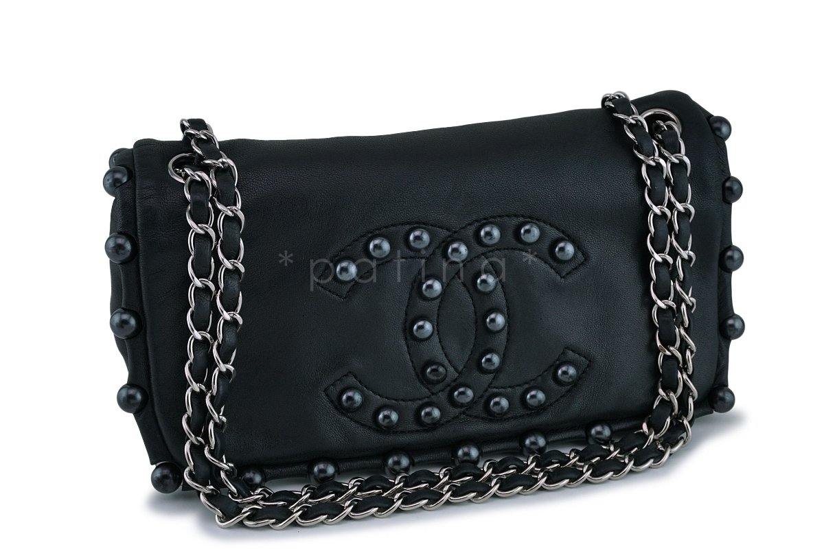 Chanel Pearl Obsession Black Jeweled Flap Bag SHW - Image 2