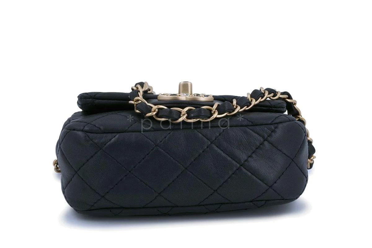 Chanel Pearly Black Precious Jewel Crystals Square Mini Classic Jeweled Flap Bag - Image 5