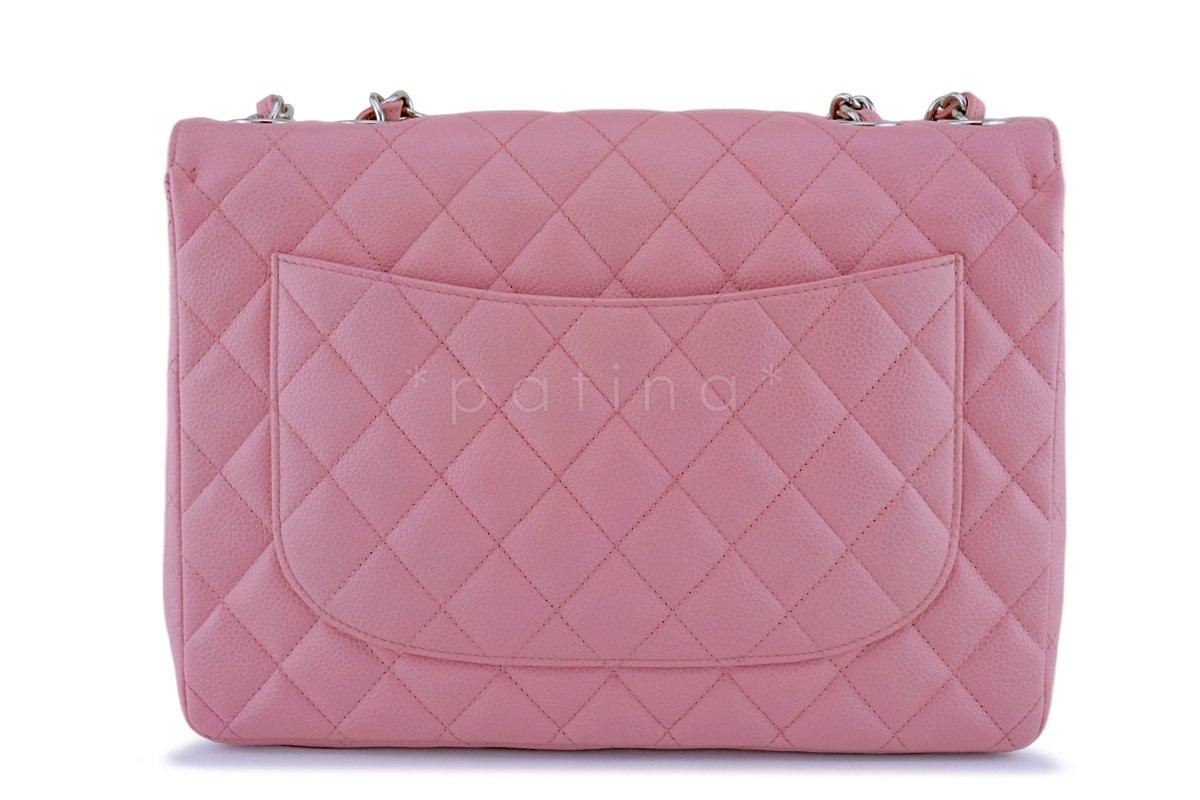 Chanel Pink Caviar Jumbo Quilted Classic 2.55 Flap Bag SHW - Image 5