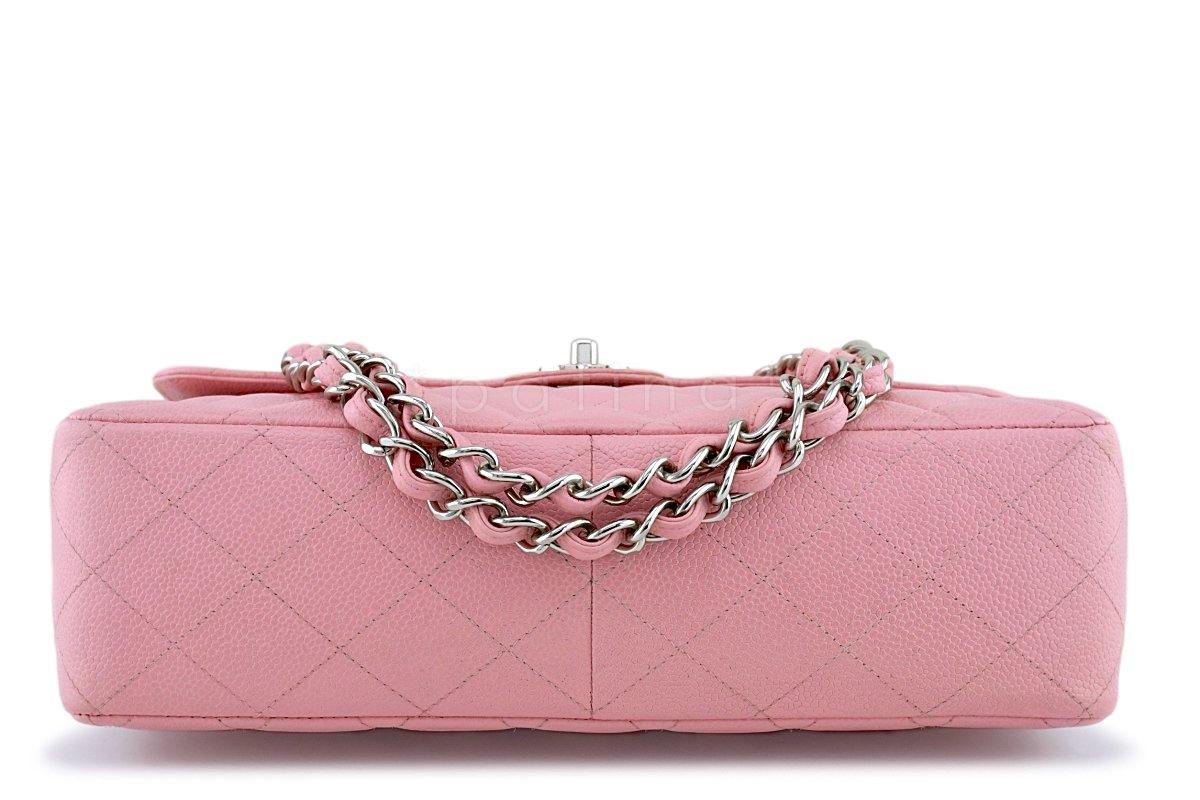 Chanel Pink Caviar Jumbo Quilted Classic 2.55 Flap Bag SHW - Image 6