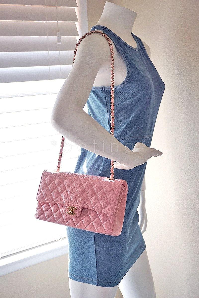 Chanel Pink Caviar Medium Classic 2.55 Double Flap Bag BPI - Image 14