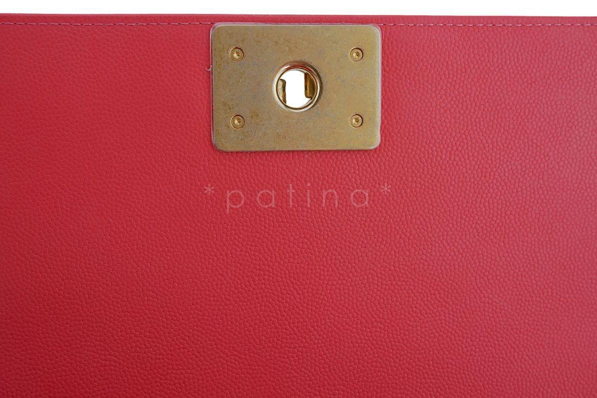 Chanel Pink Caviar Medium Classic Boy Flap Bag GHW - Image 10