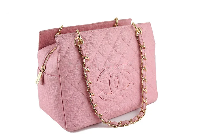 Chanel Pink Caviar Quilted Timeless Shopper Tote Bag - Image 2