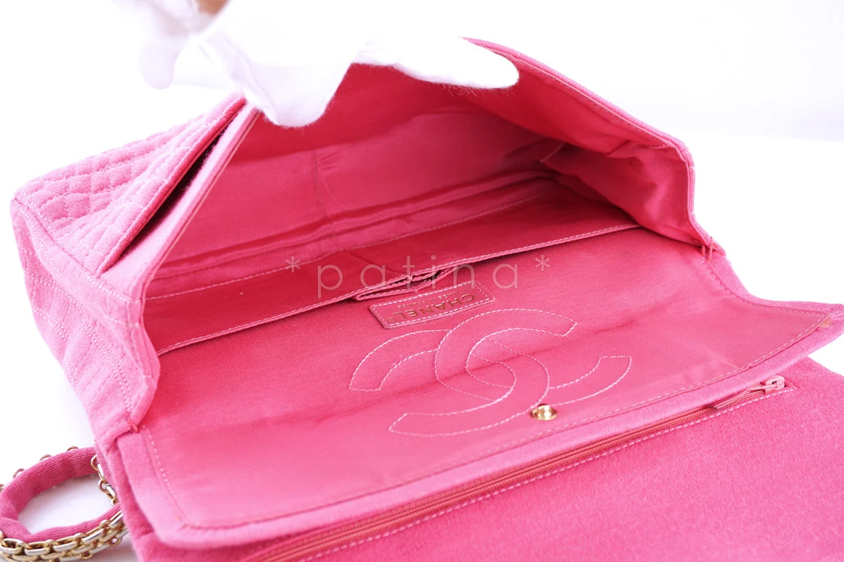 Chanel Pink Crocodile Print Reissue Flap, Canvas Classic Bag - Image 9