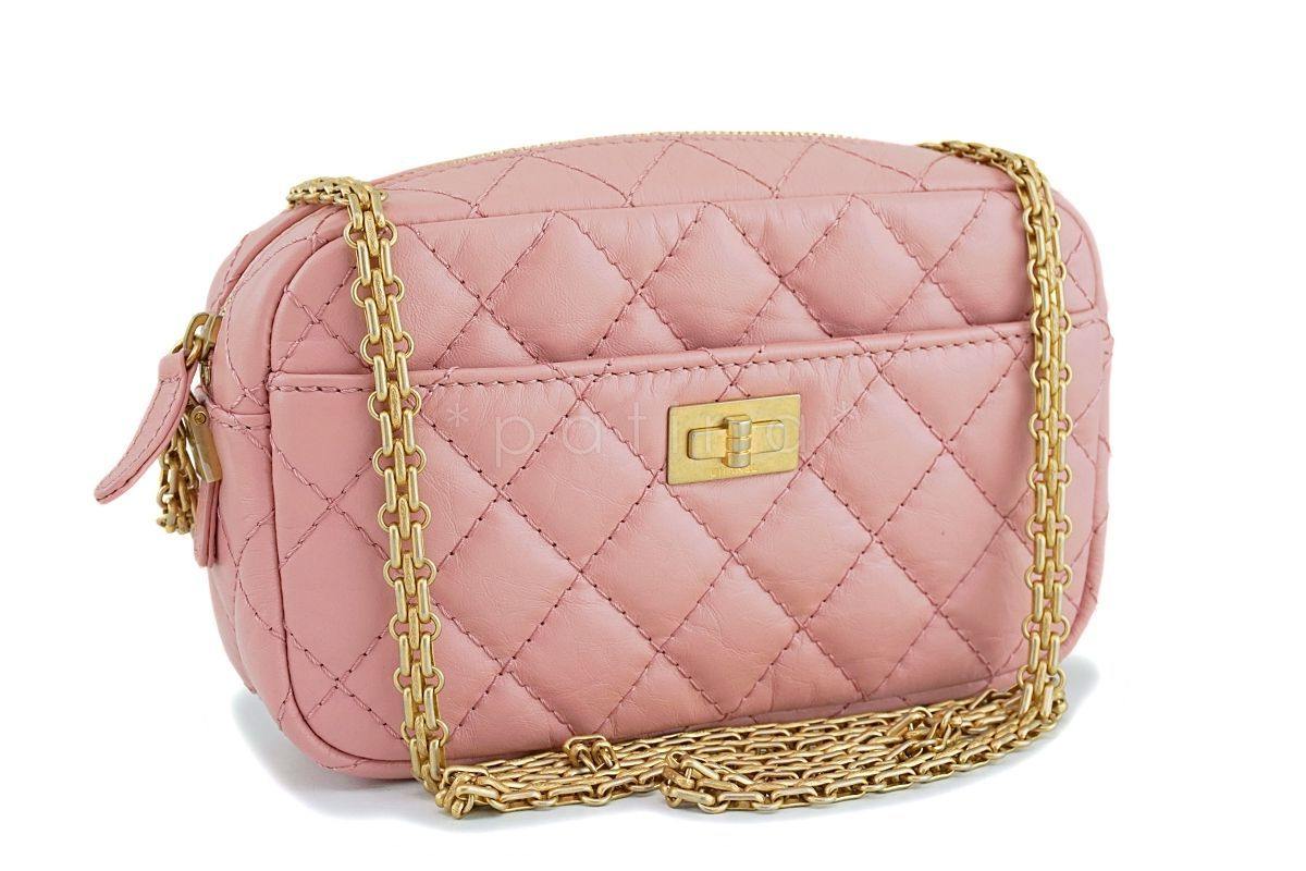 Chanel Pink Reissue 2.55 Mini Crossbody Classic Camera Case Bag - Image 2