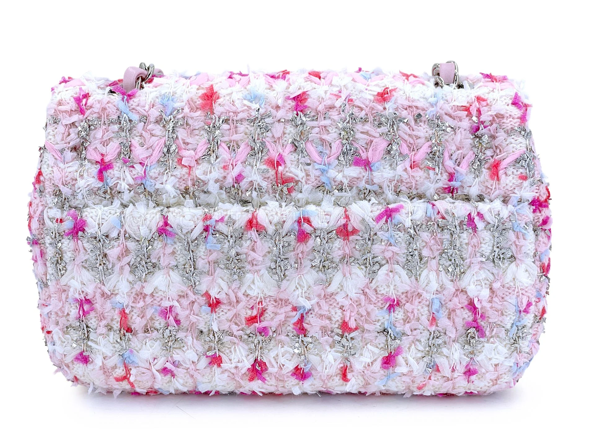 Chanel Rainbow Boucle Tweed Rectangular Mini Flap Bag SHW TBJ - Image 5
