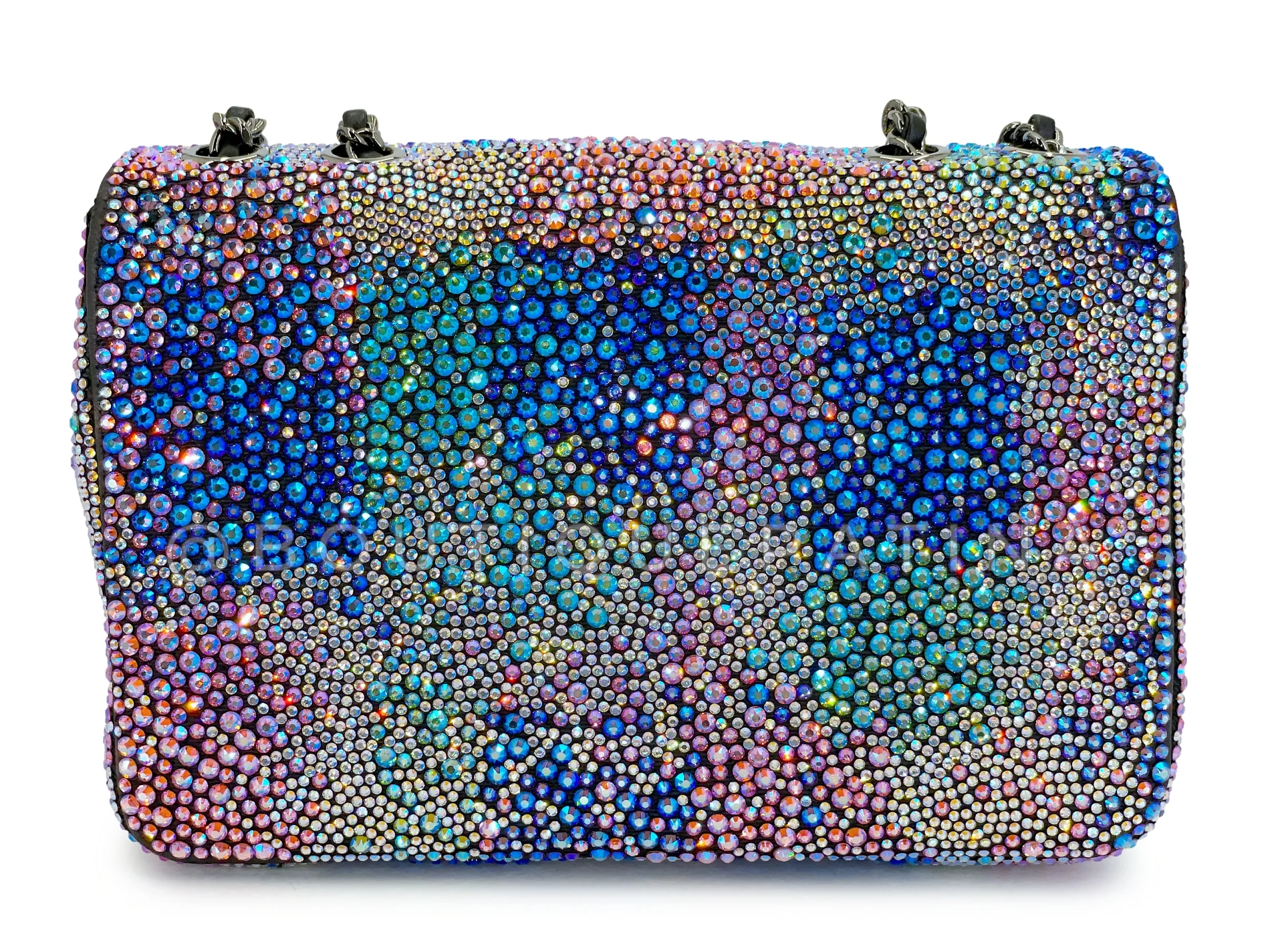 Chanel 22C Rainbow Multicolor Strass Crystal Mermaid Mini Flap Bag RHW IR1 - Image 5