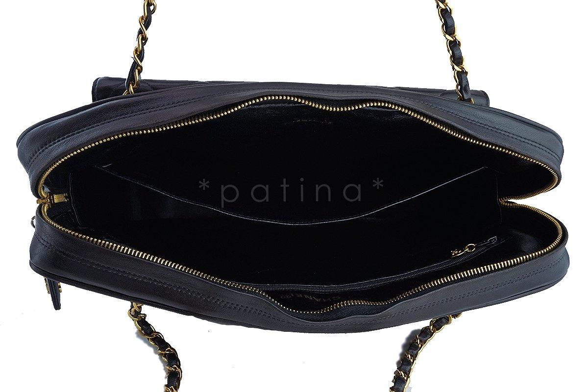 Chanel Rare Black Vintage XL Classic Quilted Flap Camera Case Bag - Image 10