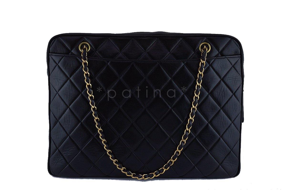 Chanel Rare Black Vintage XL Classic Quilted Flap Camera Case Bag - Image 5