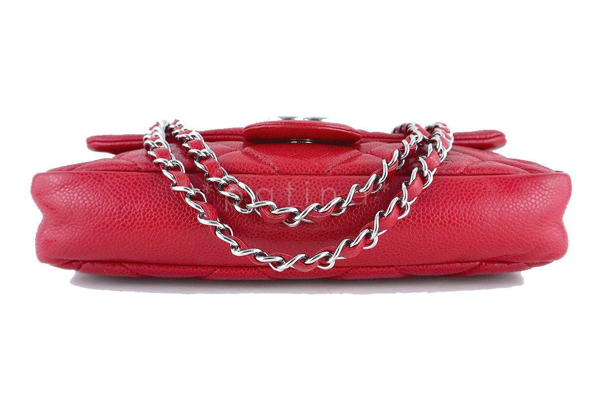 Chanel Red 10in. Soft Caviar Medium Quilted Classic Flap Bag - Image 5