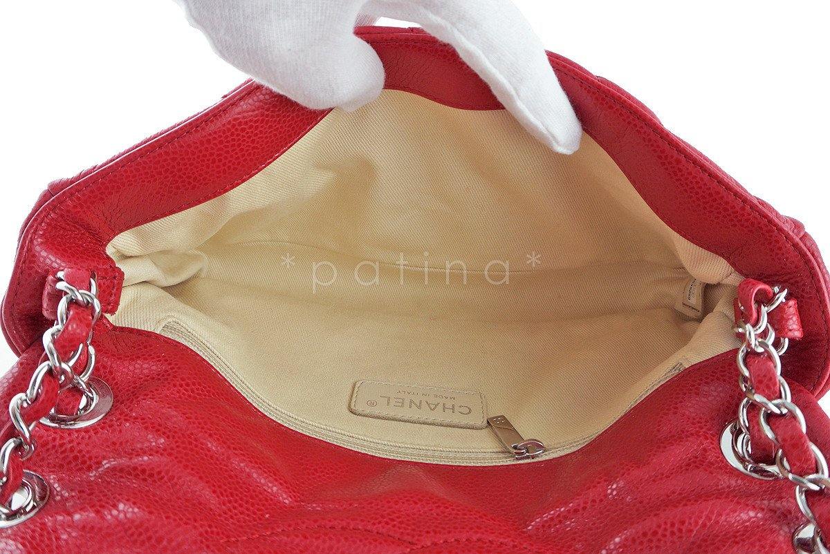 Chanel Red 10in. Soft Caviar Medium Quilted Classic Flap Bag - Image 9