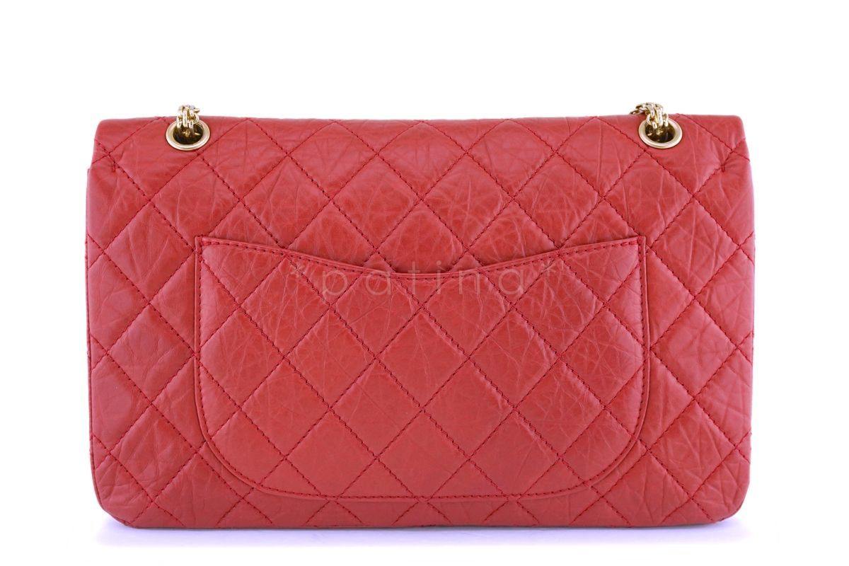 Chanel Red 2.55 Jumbo 227 Classic Double Flap Bag GHW - Image 5