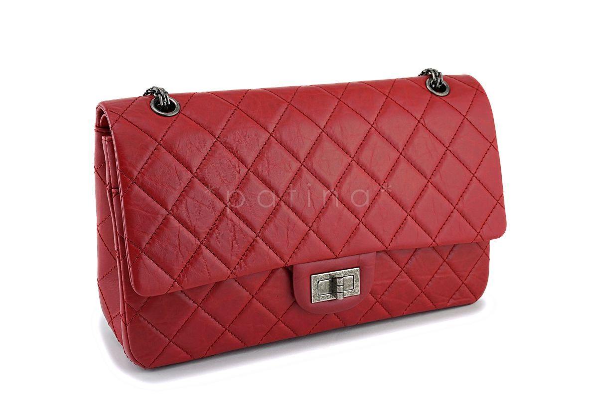 Chanel Red 227 Large 2.55 Reissue Double Flap Bag RHW - Image 3