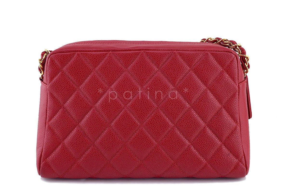 Chanel Red Caviar Classic Camera Case CC Clasp Pocket Bag - Image 5