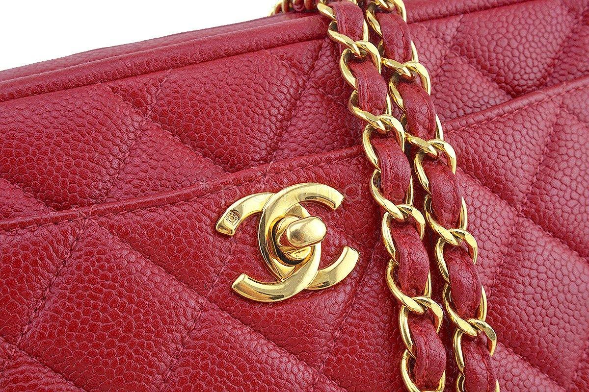 Chanel Red Caviar Classic Camera Case CC Clasp Pocket Bag - Image 8