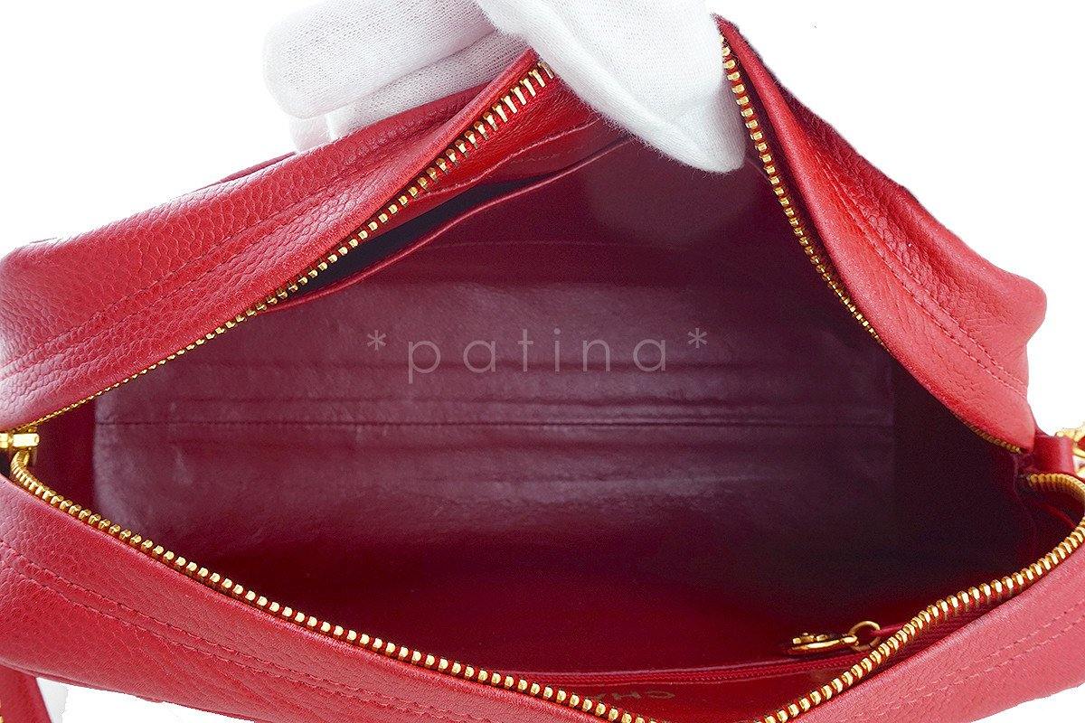 Chanel Red Caviar Classic Camera Case CC Clasp Pocket Bag - Image 9