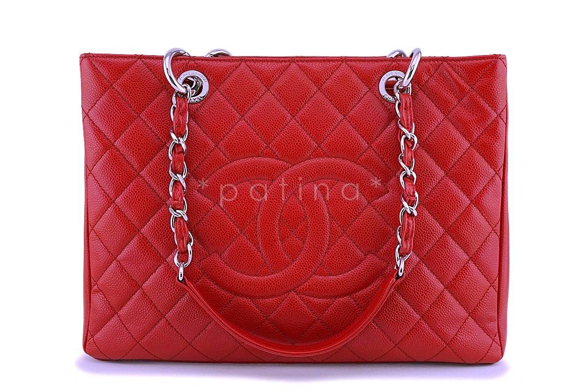 Chanel Red Caviar Classic Grand Shopper Tote GST Bag SHW - Image 2