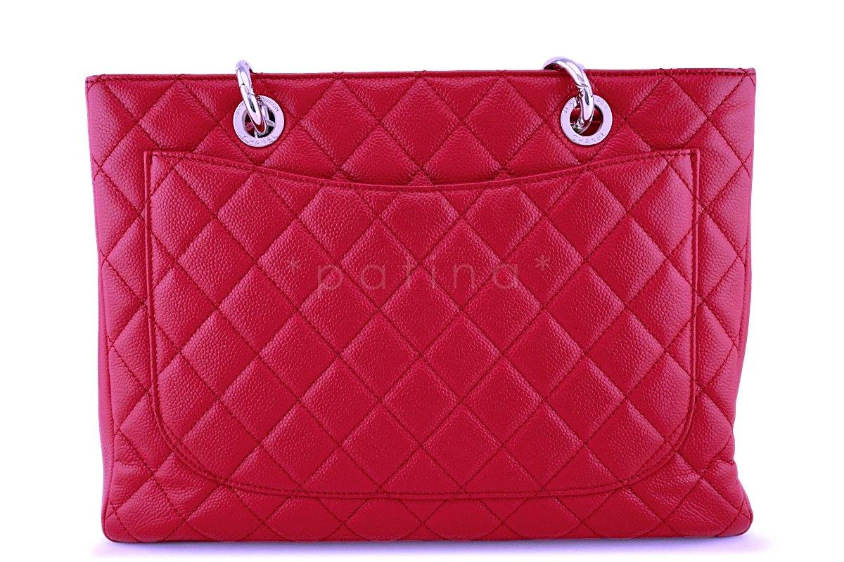Chanel Red Caviar Classic Grand Shopper Tote GST Bag SHW - Image 5