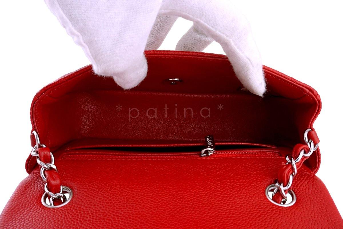 Chanel Red Caviar Classic Quilted Rectangular Mini 2.55 Flap Bag - Image 10
