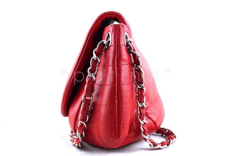 Chanel Red Caviar Half Moon Jumbo XL Timeless Flap Bag - Image 2