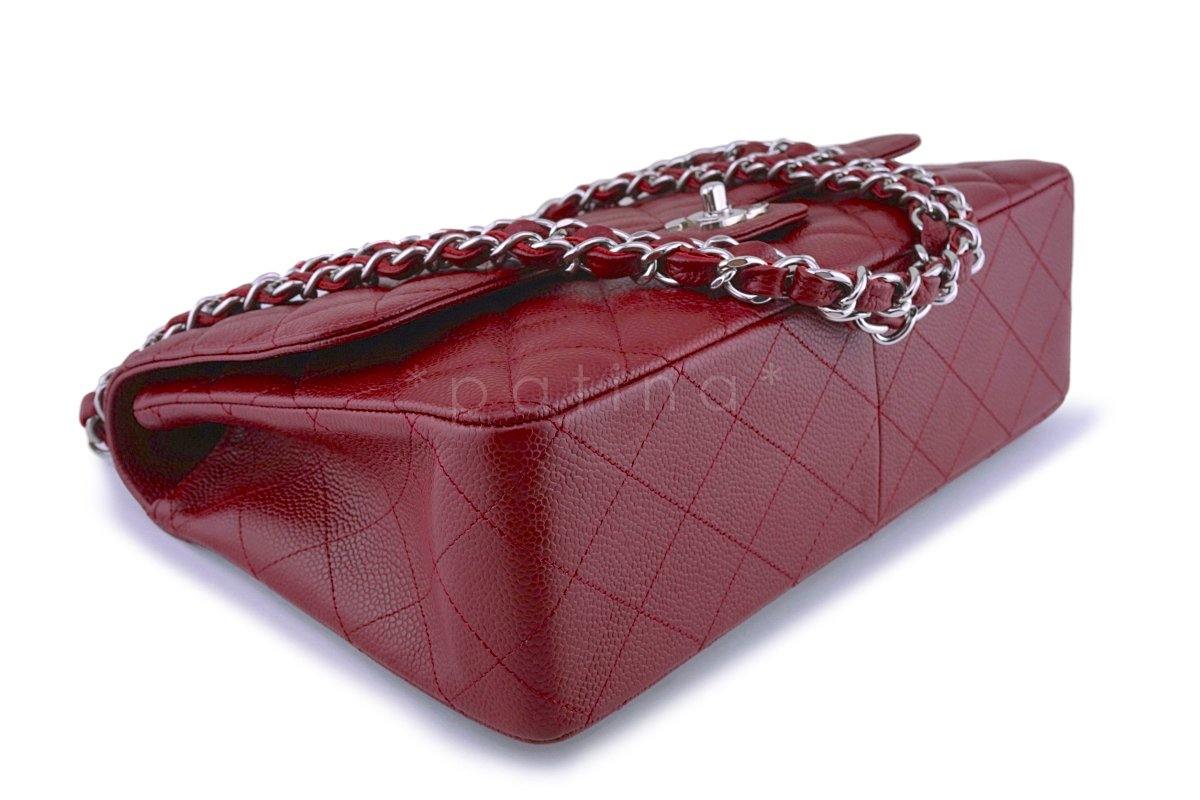 Chanel Red Caviar Jumbo 2.55 Classic Flap Bag SHW - Image 7