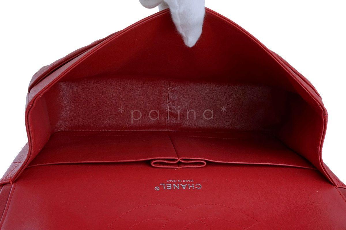 Chanel Red Caviar Jumbo Classic Double Flap Bag SHW - Image 10