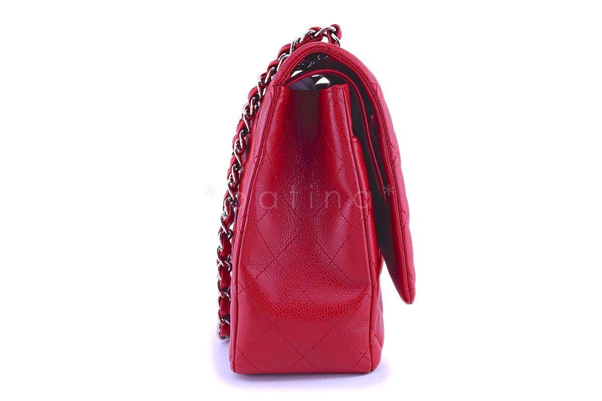 Chanel Red Caviar Maxi "Jumbo XL" Classic Double Flap Bag SHW - Image 4