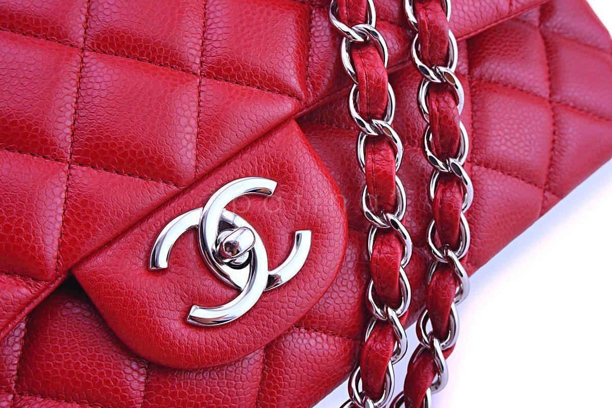 Chanel Red Caviar Maxi "Jumbo XL" Classic Double Flap Bag SHW - Image 8