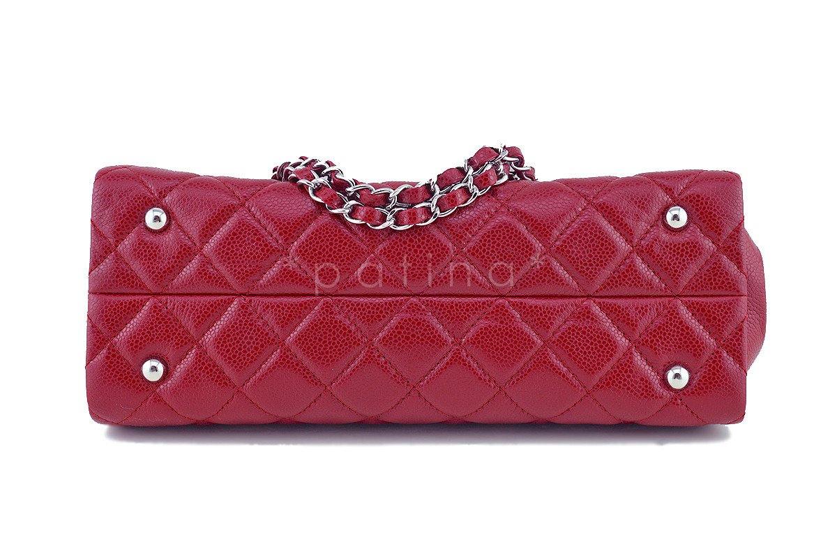Chanel Red Caviar Quilted Framed Grand Shopping Tote GST Bag - Image 6