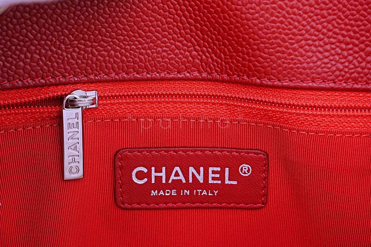 Chanel Red Caviar Timeless Classic Grand Shopper Tote GST Bag SHW - Image 10