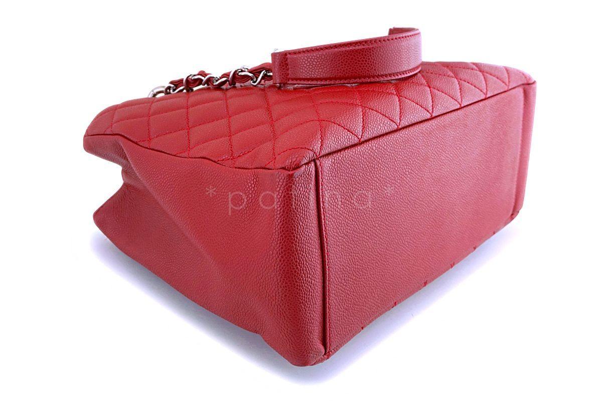 Chanel Red Caviar Timeless Classic Grand Shopper Tote GST Bag SHW - Image 7