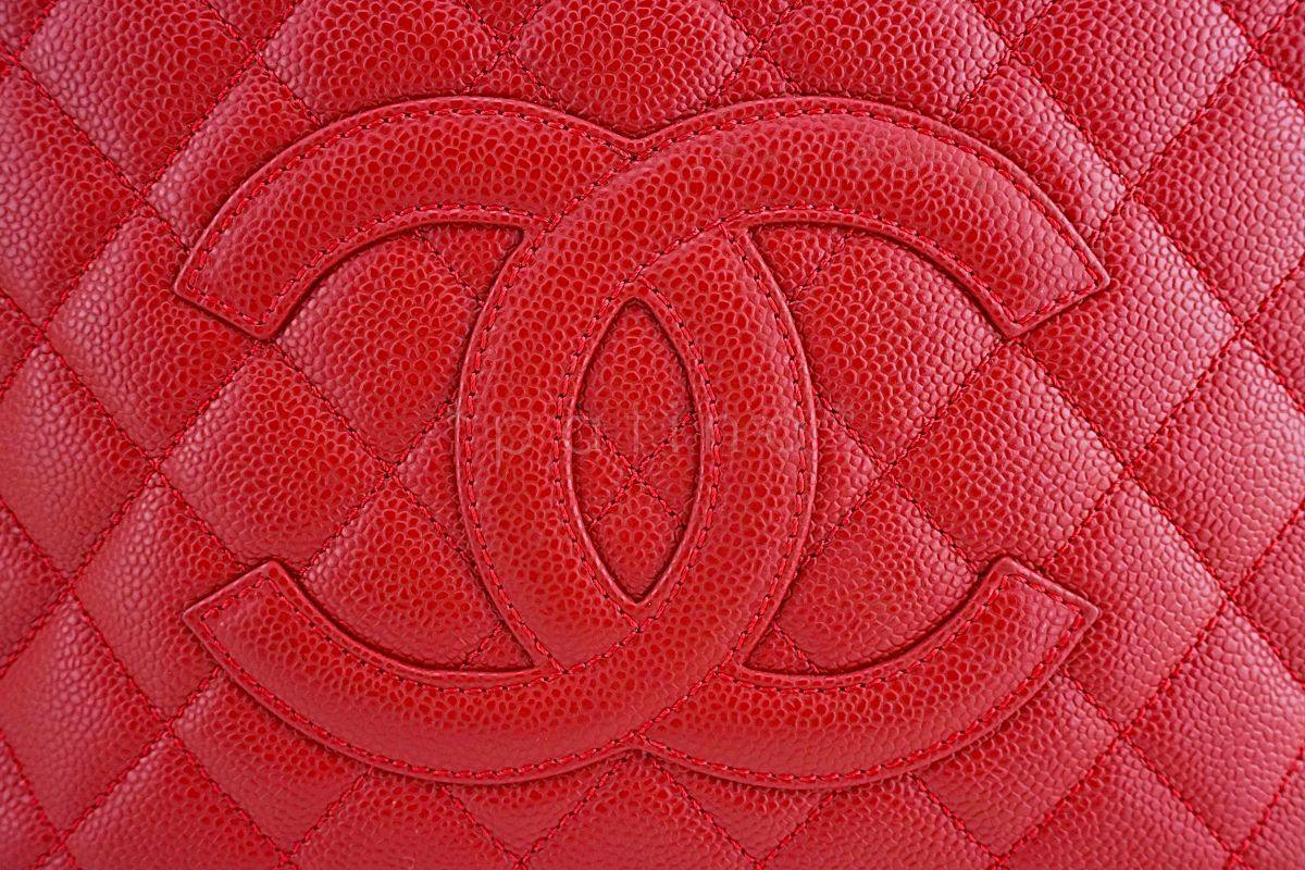 Chanel Red Caviar Timeless Classic Grand Shopper Tote GST Bag SHW - Image 8