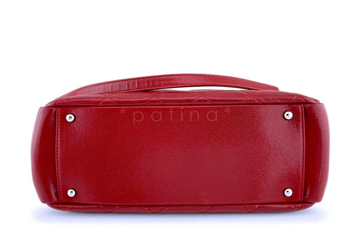Chanel Red Caviar Timeless Classic Logo Tote Bag SHW - Image 6