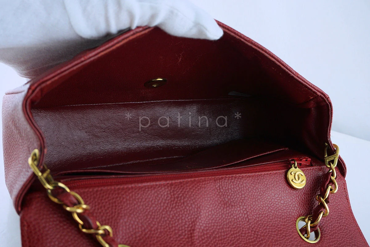 Chanel Red Caviar Vintage Quilted Classic "Diana" Flap Bag - Image 10