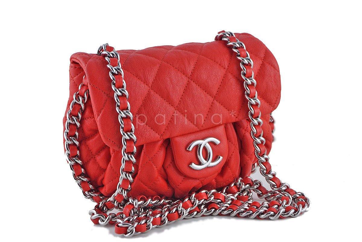 Chanel Red Chain Around Mini Classic Flap, Small Crossbody Bag - Image 2