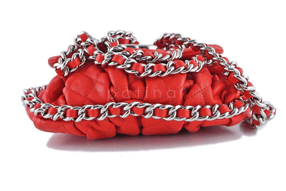 Chanel Red Chain Around Mini Classic Flap, Small Crossbody Bag - Image 6