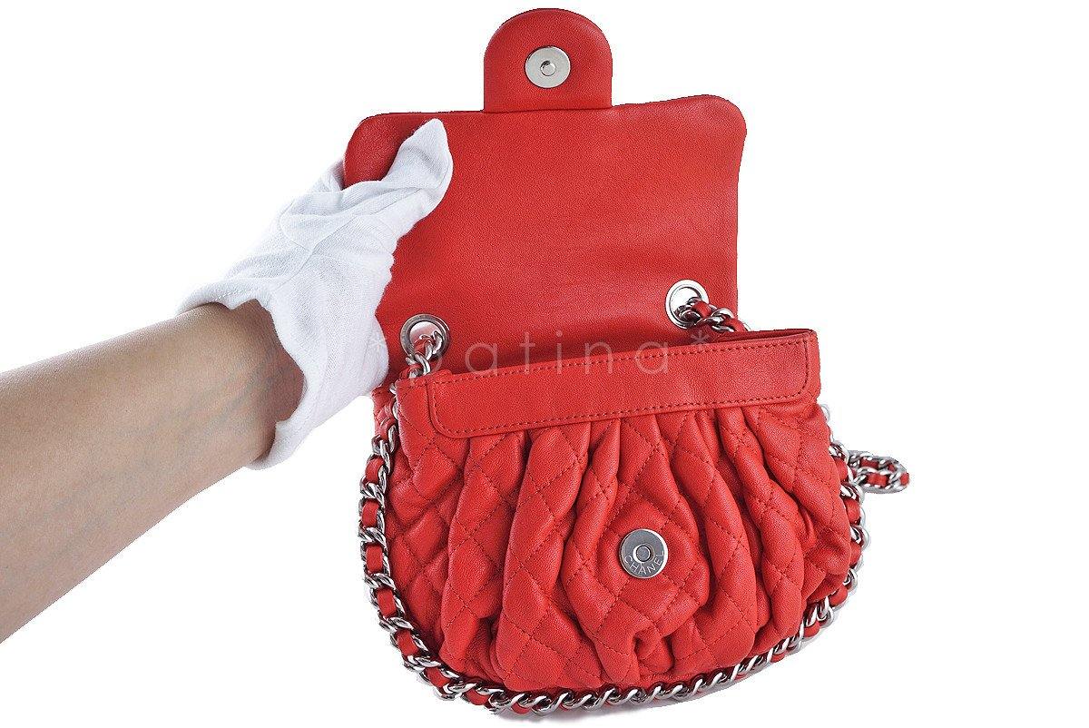 Chanel Red Chain Around Mini Classic Flap, Small Crossbody Bag - Image 8