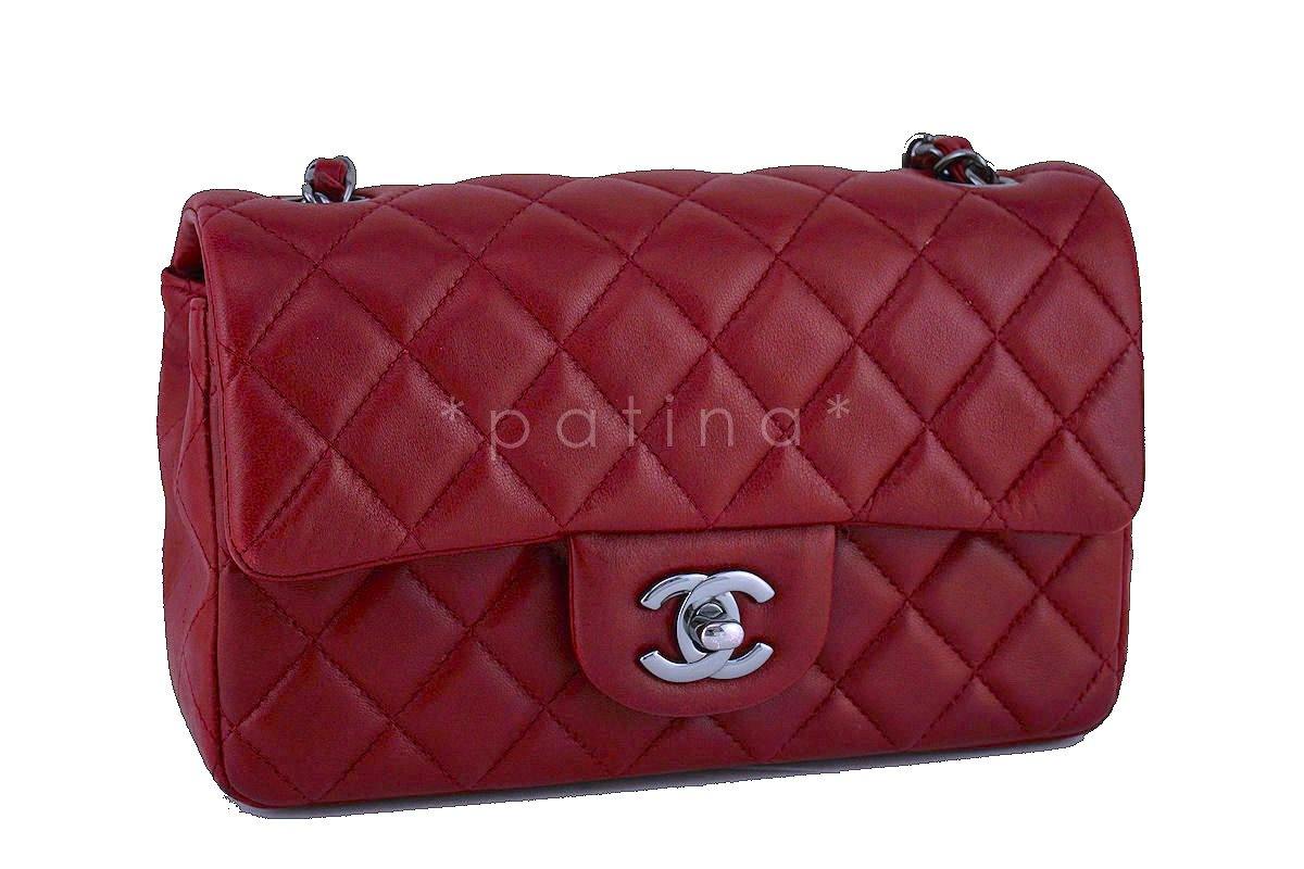 Chanel Red Classic Quilted Rectangular Mini 2.55 Flap Bag - Image 3