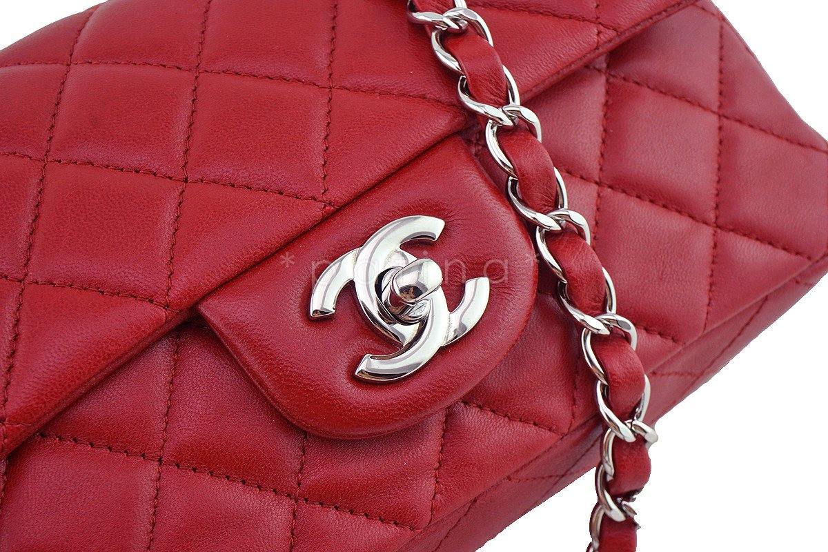 Chanel Red Classic Quilted Rectangular Mini 2.55 Flap Bag - Image 8