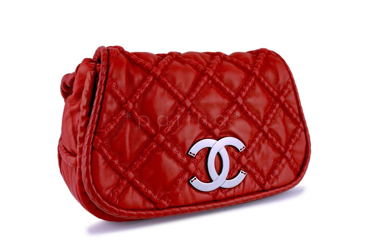 Chanel Red Hidden Chain Jumbo Soft Luxury Flap Bag - Image 3