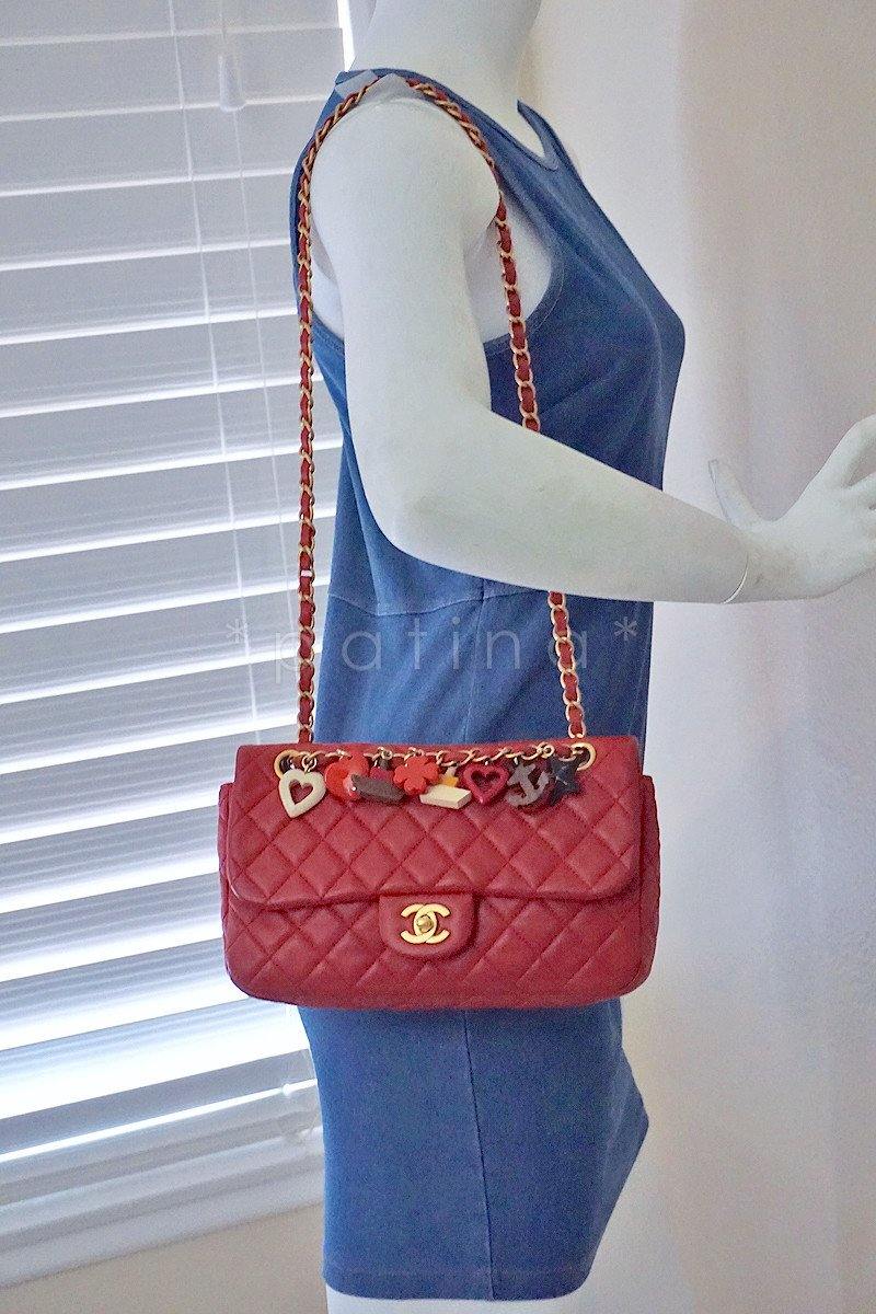 Chanel Red Marine Charms Medium Classic Lambskin Flap Bag - Image 14