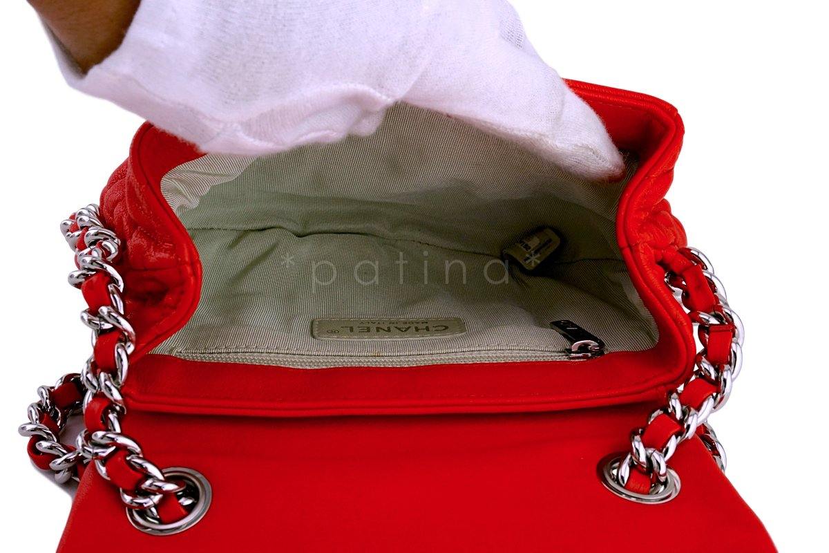 Chanel Red Mini Chain Around Crossbody Flap Bag SHW - Image 10