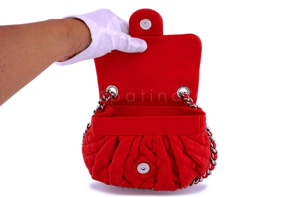 Chanel Red Mini Chain Around Crossbody Flap Bag SHW - Image 9