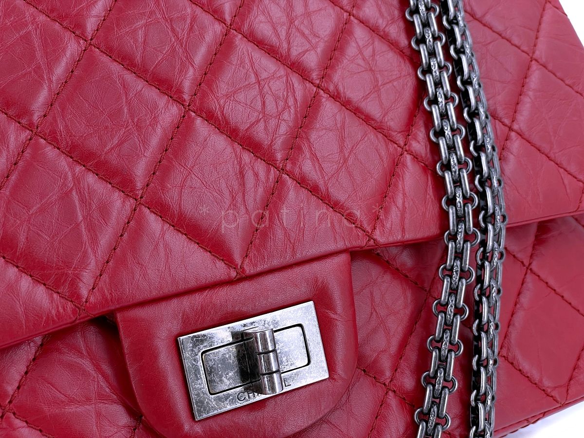 Chanel Red Reissue Classic Double Flap Bag 227 Large Jumbo 2.55 RHW - Image 8