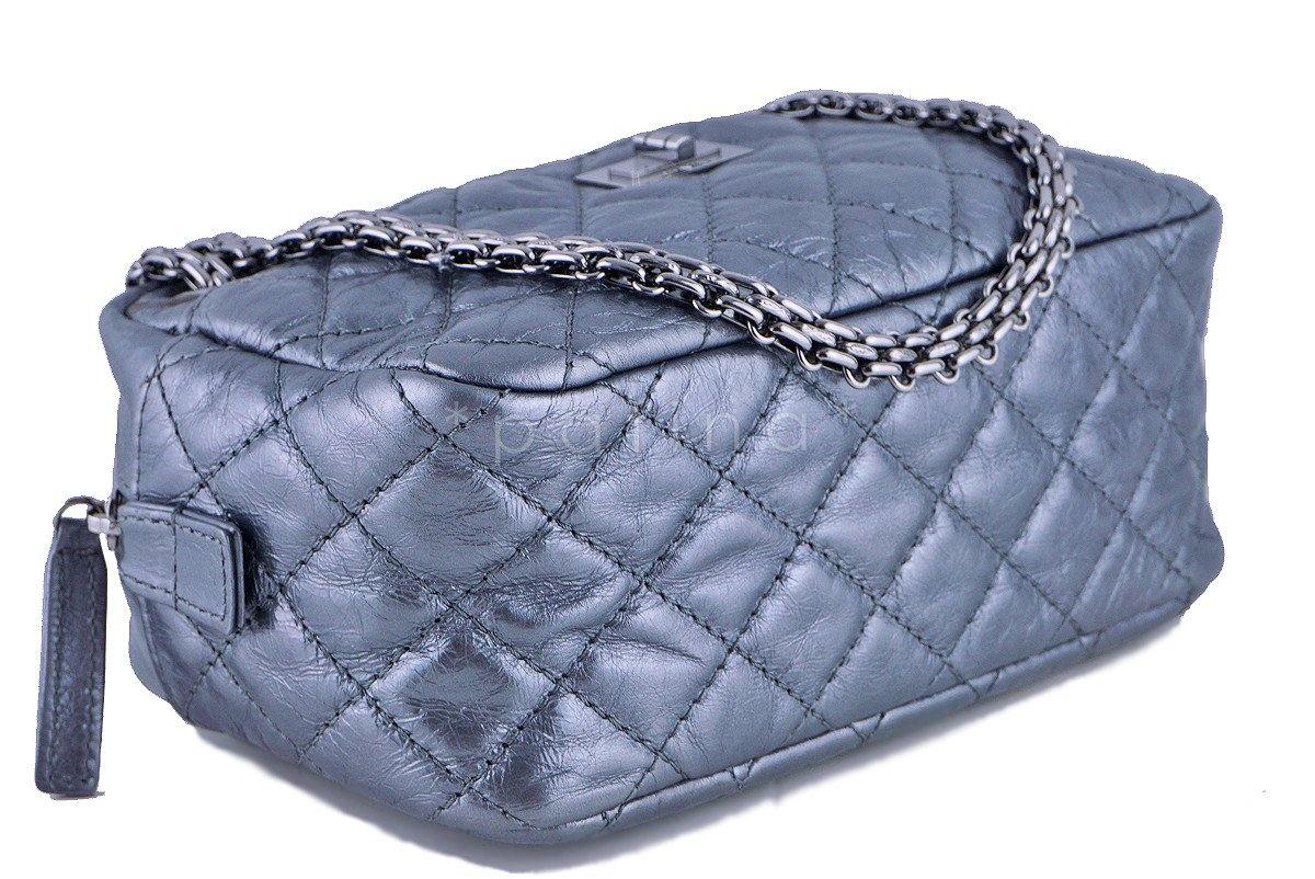 Chanel Silver Classic 2.55 Reissue Camera Case Bag - Image 6