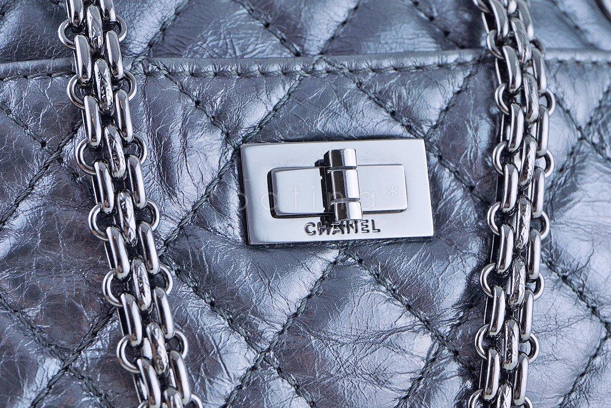 Chanel Silver Classic 2.55 Reissue Camera Case Bag - Image 7